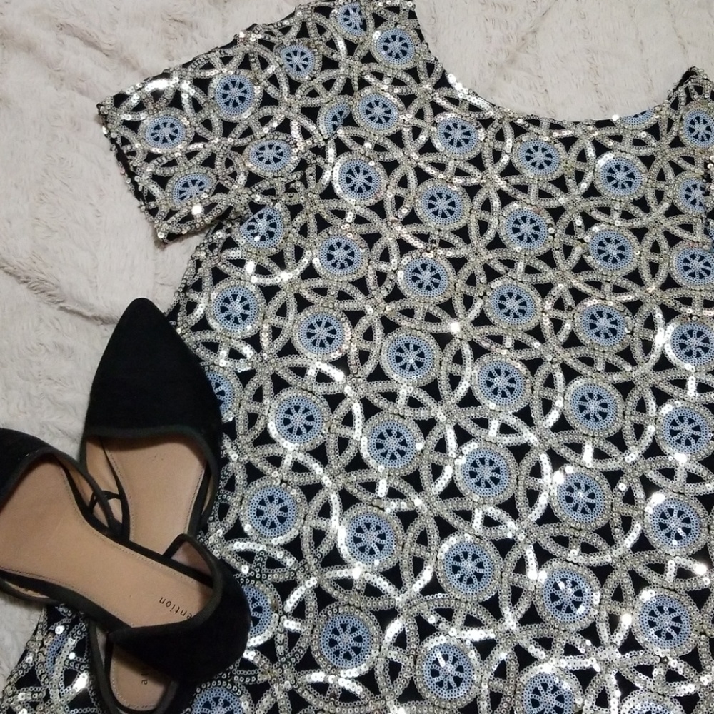 Sequin shift dress